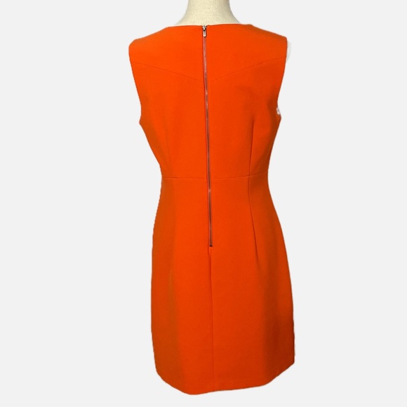 Diane Von Furstenberg Carrie Sheath Dress Size 12 Orange Sleeveless - Picture 2 of 10